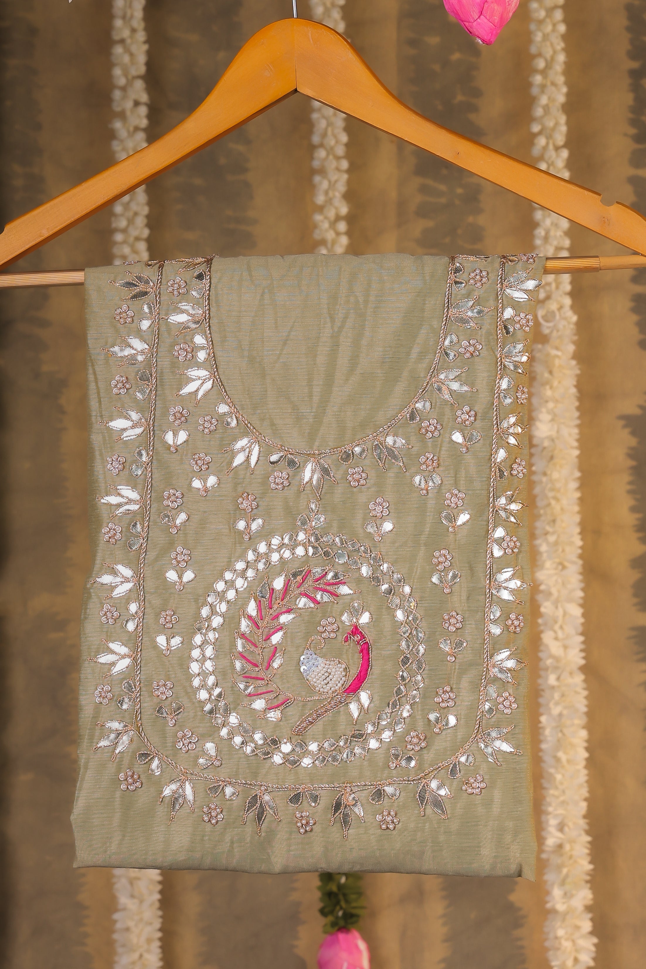 Pistachio Glow Semi-Stitched Lehenga Set