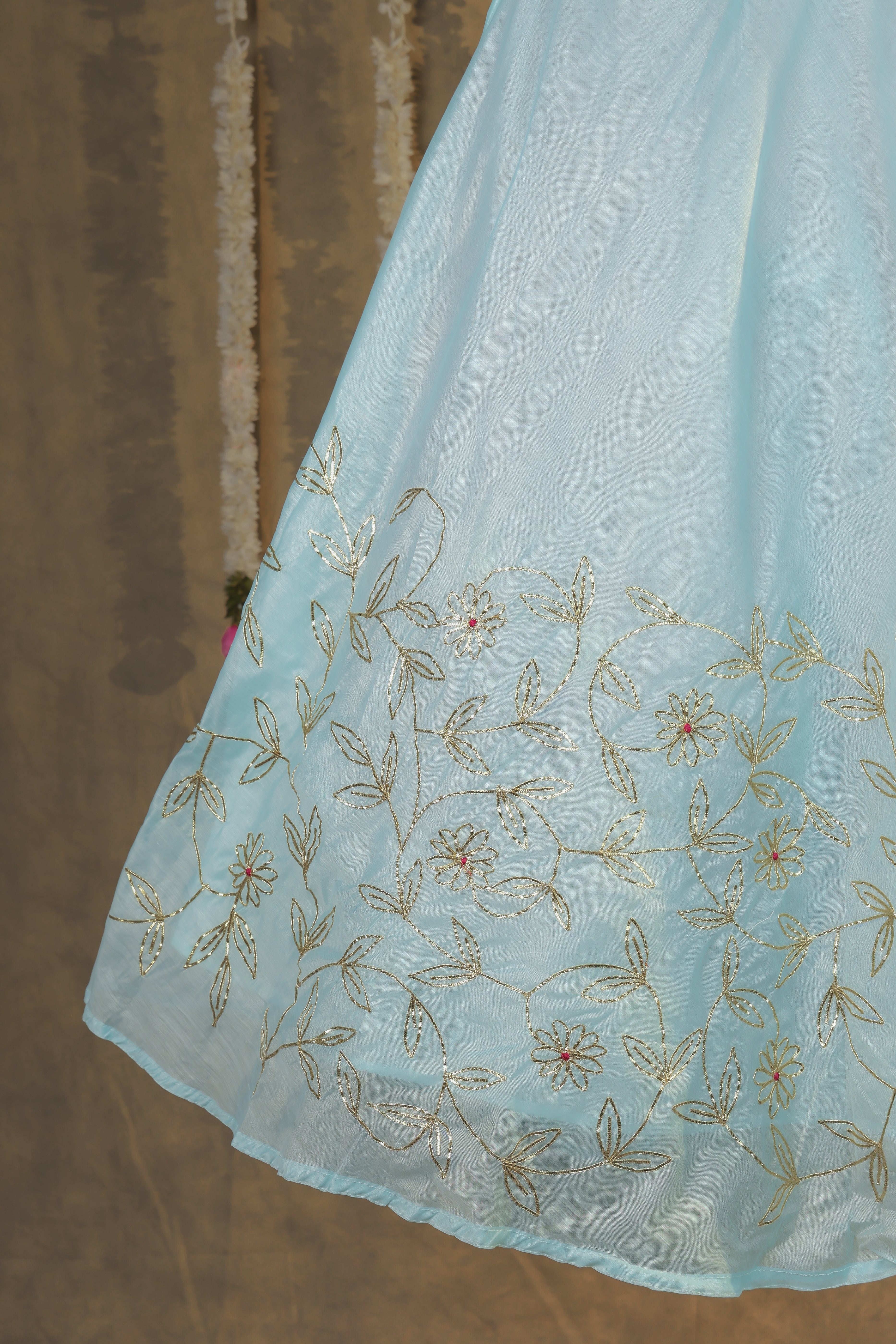 Ethereal Sky Semi-Stitched Lehenga Set