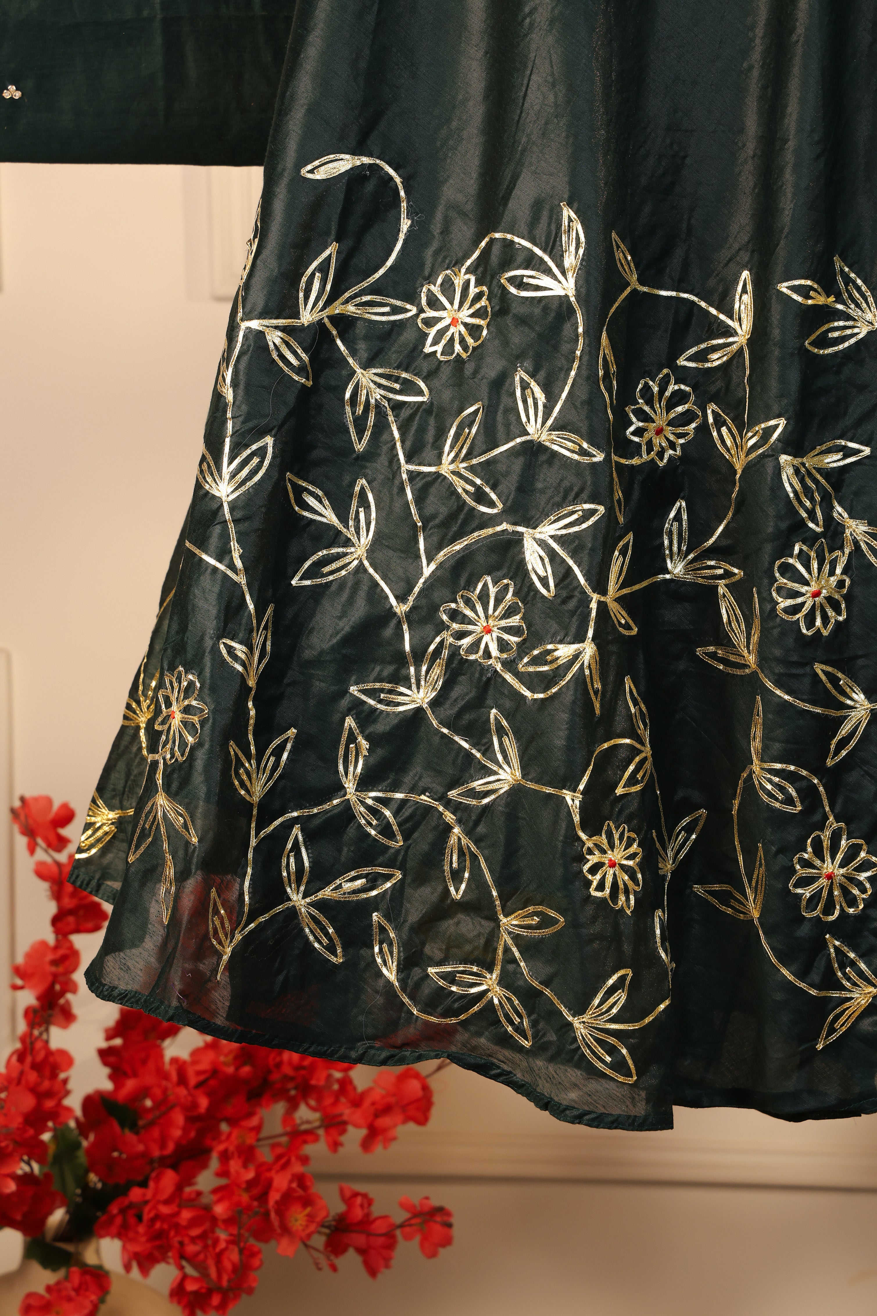 Emerald Royale Semi-Stitched Lehenga Set