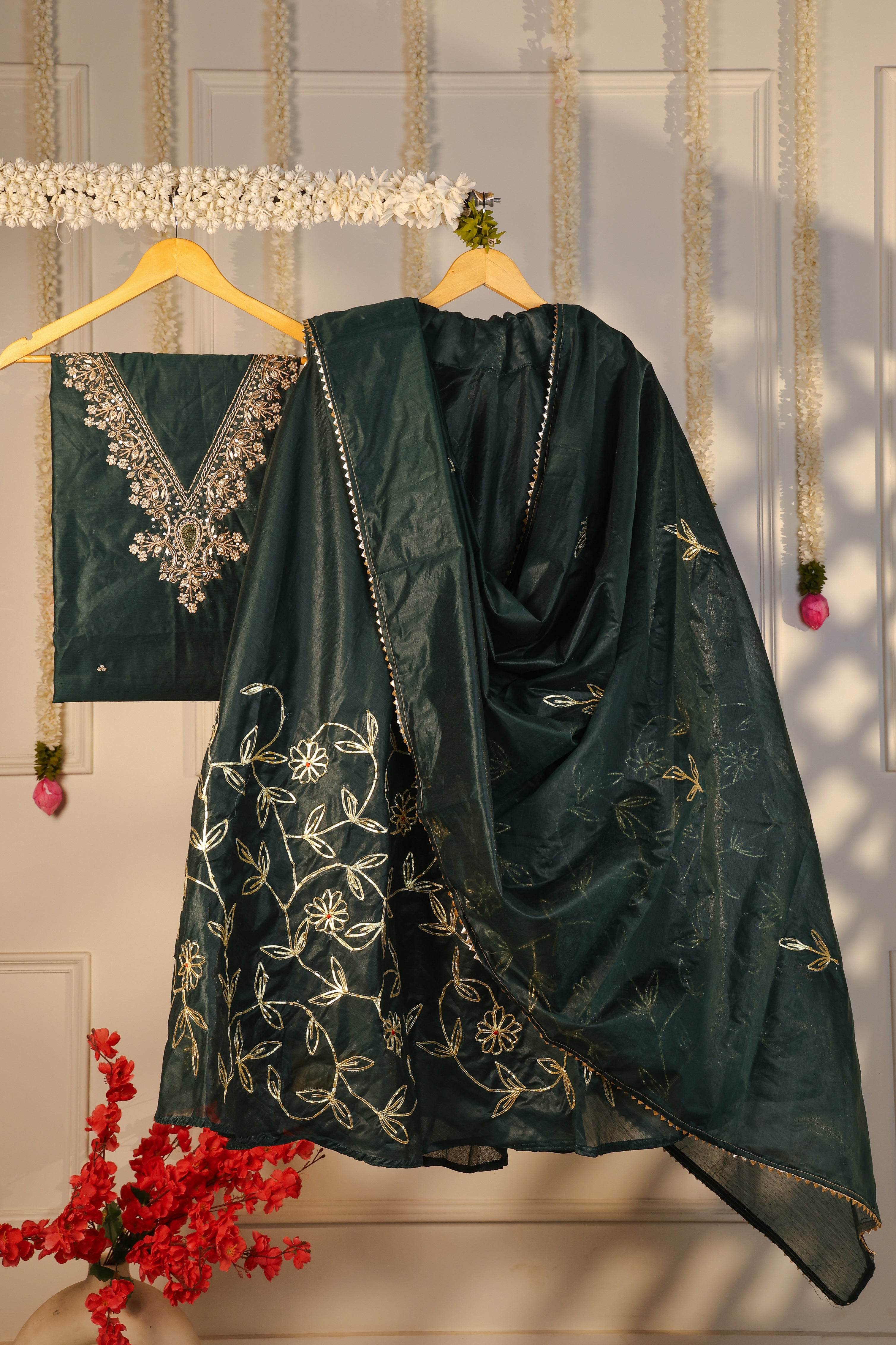 Emerald Royale Semi-Stitched Lehenga Set