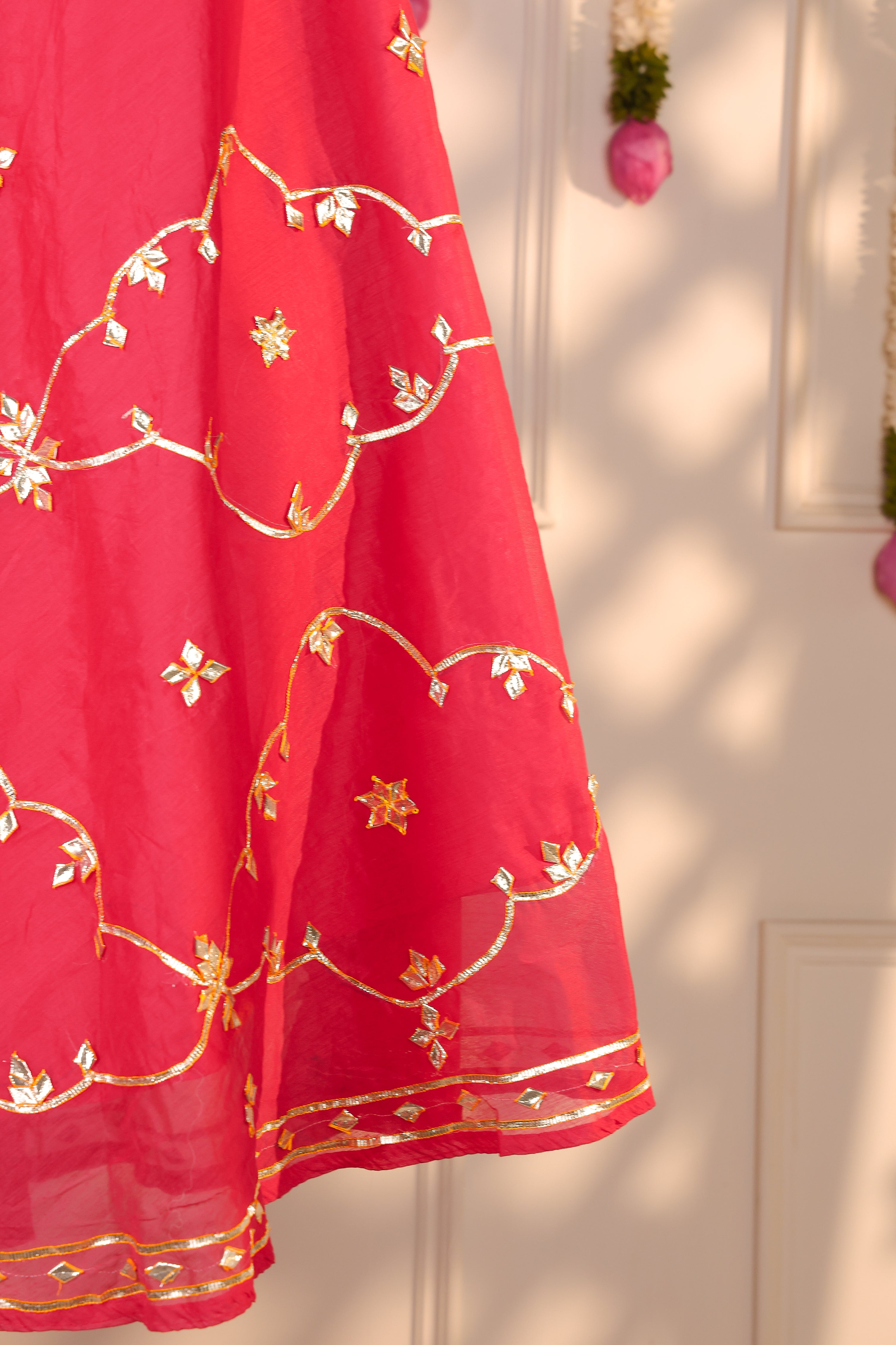 Gulabi Grandeur Semi-Stitched Lehenga Set