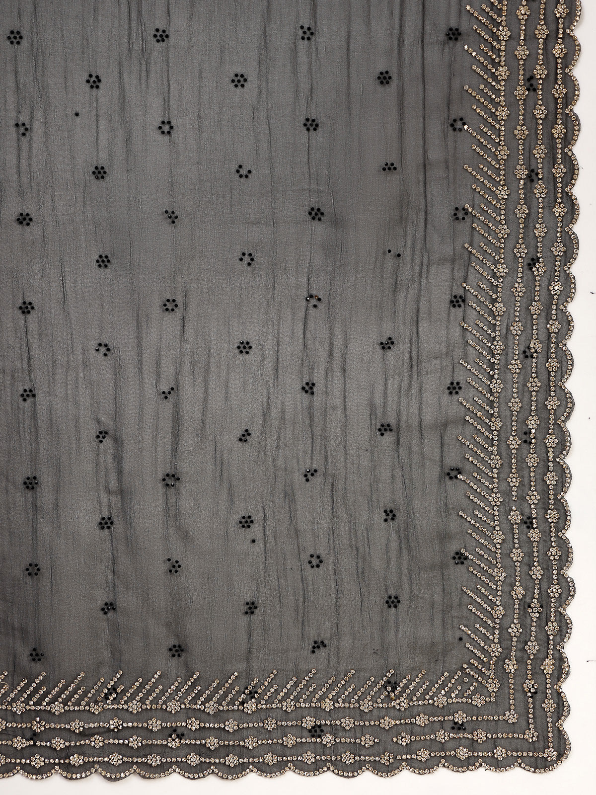 Black Organza Swarovski and Embroidered Saree