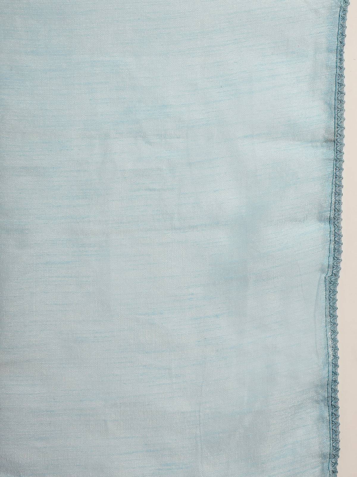 Pastel Blue, White, and Pink Organza Rich Border Saree