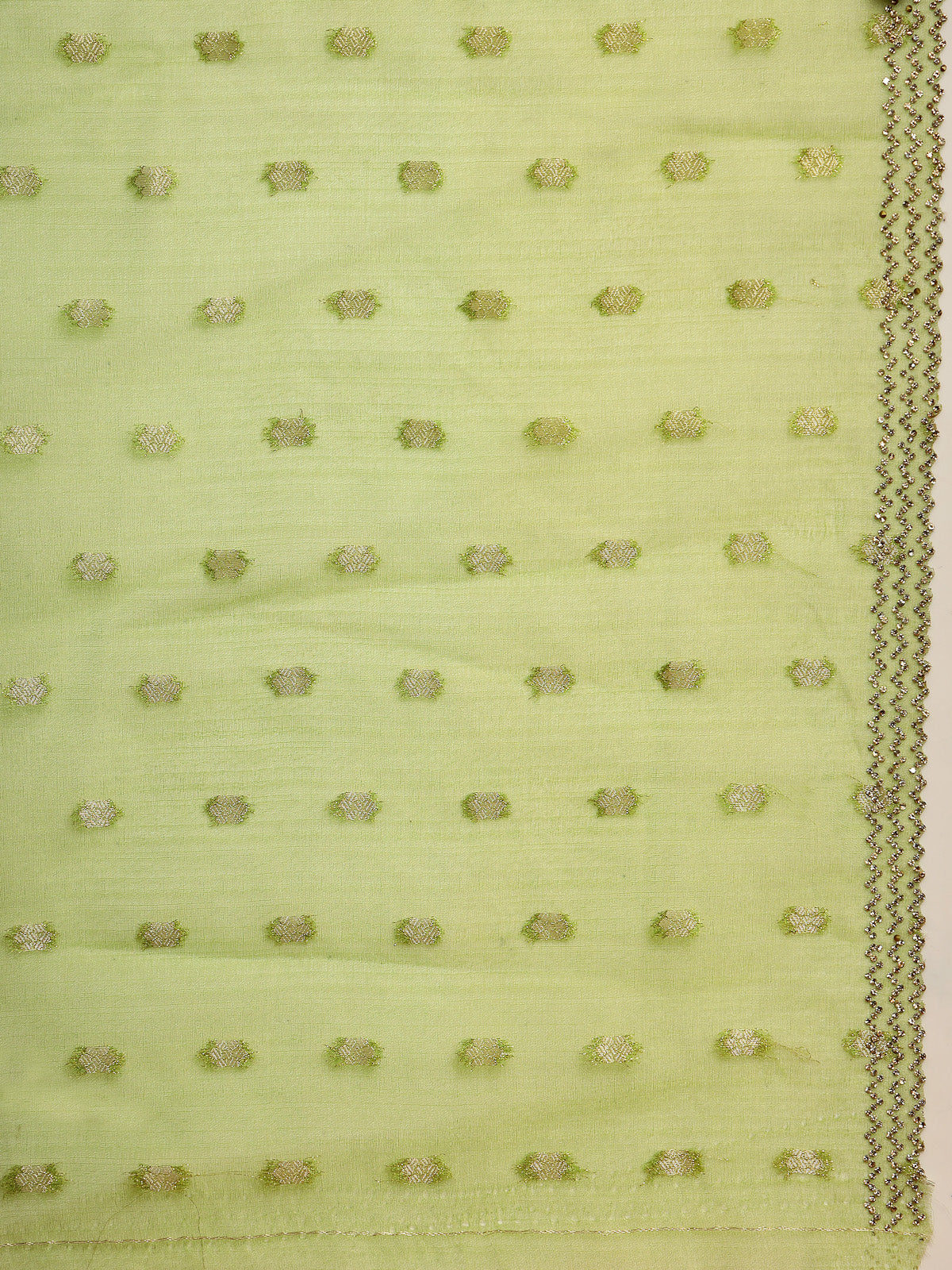 Pista Green Organza Silk Saree with Elegant Zari Border