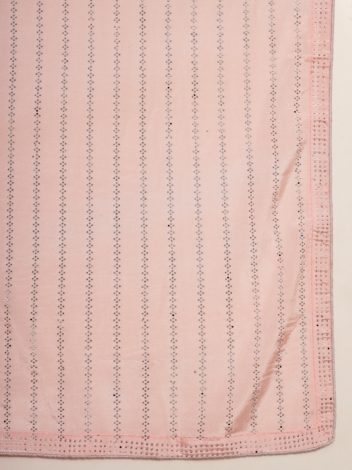 Light Pink Organza Saree with All-Over Sequin Work